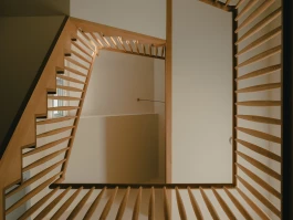 View looking up the stairwell Alexander Hills Architects