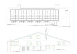 Oxgate House, a commercial office building of rentable artist's studios Alexander Hills Architects