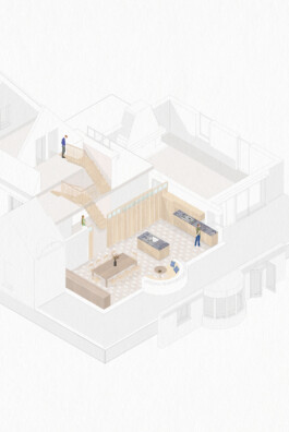 Axonometic view of the proposed stairs Alexander Hills Architects