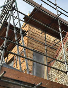 Detail of the shingles on site August 2025 Alexander Hills Architects