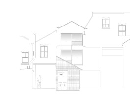 Rear Elevation of 89A Kenworthy Road by AH A Alexander Hills Architects