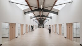 View down the central upper landing of Building 2 Alexander Hills Architects