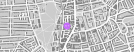 Figure-ground map showing the Alexander Hills Architects studio at Unit 13, 39 Gransden Avenue, London Fields, Hackney E8 3QA Alexander Hills Architects